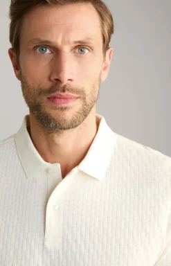 Poloshirt Boris in Creme strukturiert