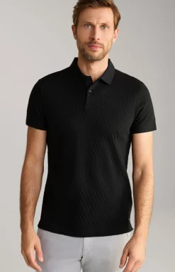 Poloshirt Boris in Schwarz strukturiert