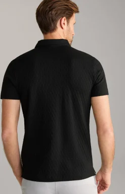 Poloshirt Boris in Schwarz strukturiert