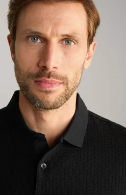 Poloshirt Boris in Schwarz strukturiert