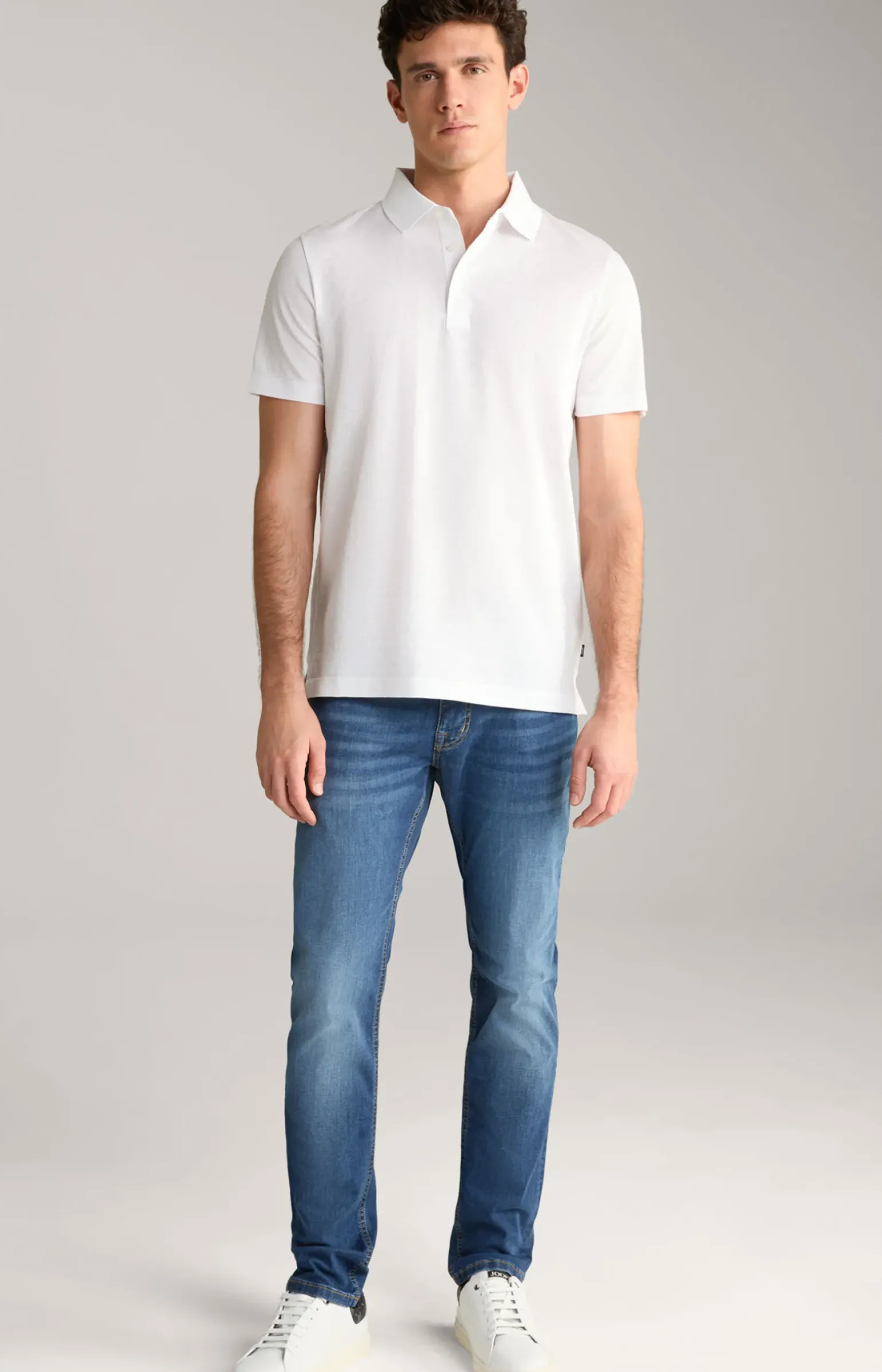 Poloshirt Pacey in Weiß strukturiert