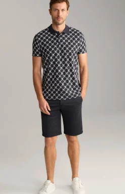 Poloshirt Thilo in Navy gemustert