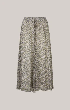 Rock in Ecru/Flieder gemustert