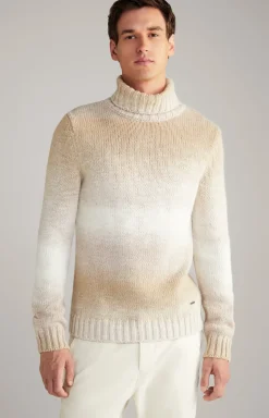 Rollkragenpullover Bores in Beige meliert