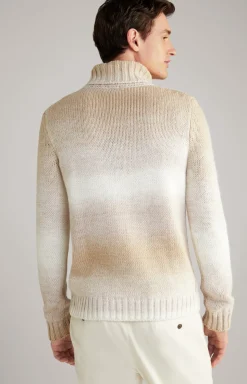 Rollkragenpullover Bores in Beige meliert