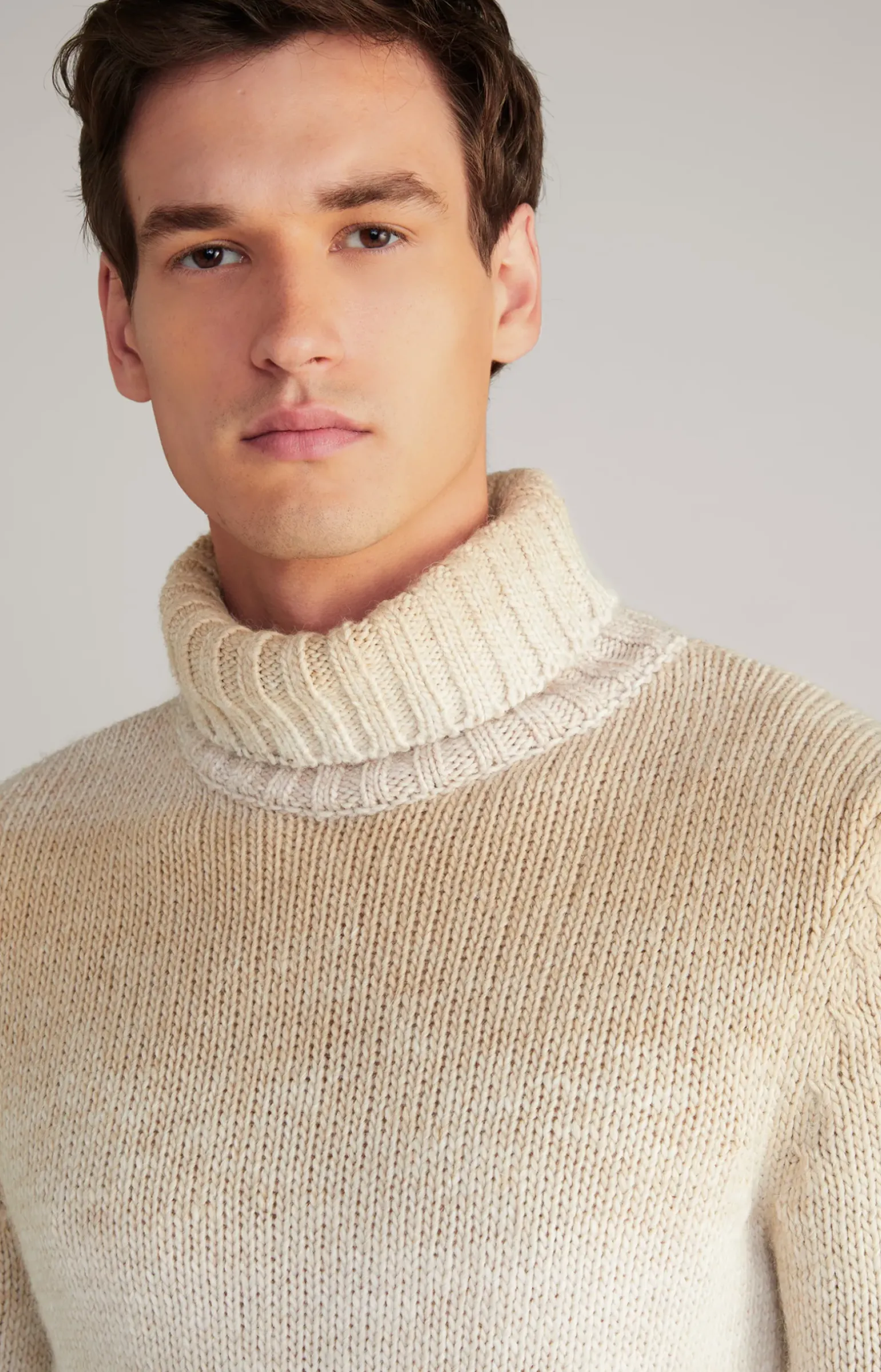 Rollkragenpullover Bores in Beige meliert