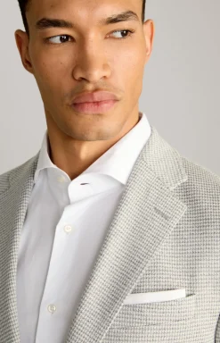 Sakko Hoverest in Creme-Hellgrau gemustert