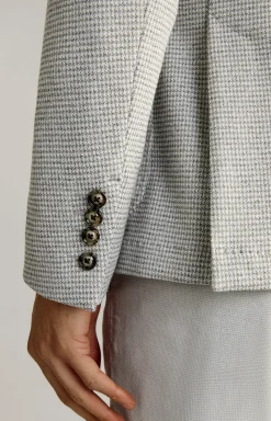 Sakko Hoverest in Creme-Hellgrau gemustert