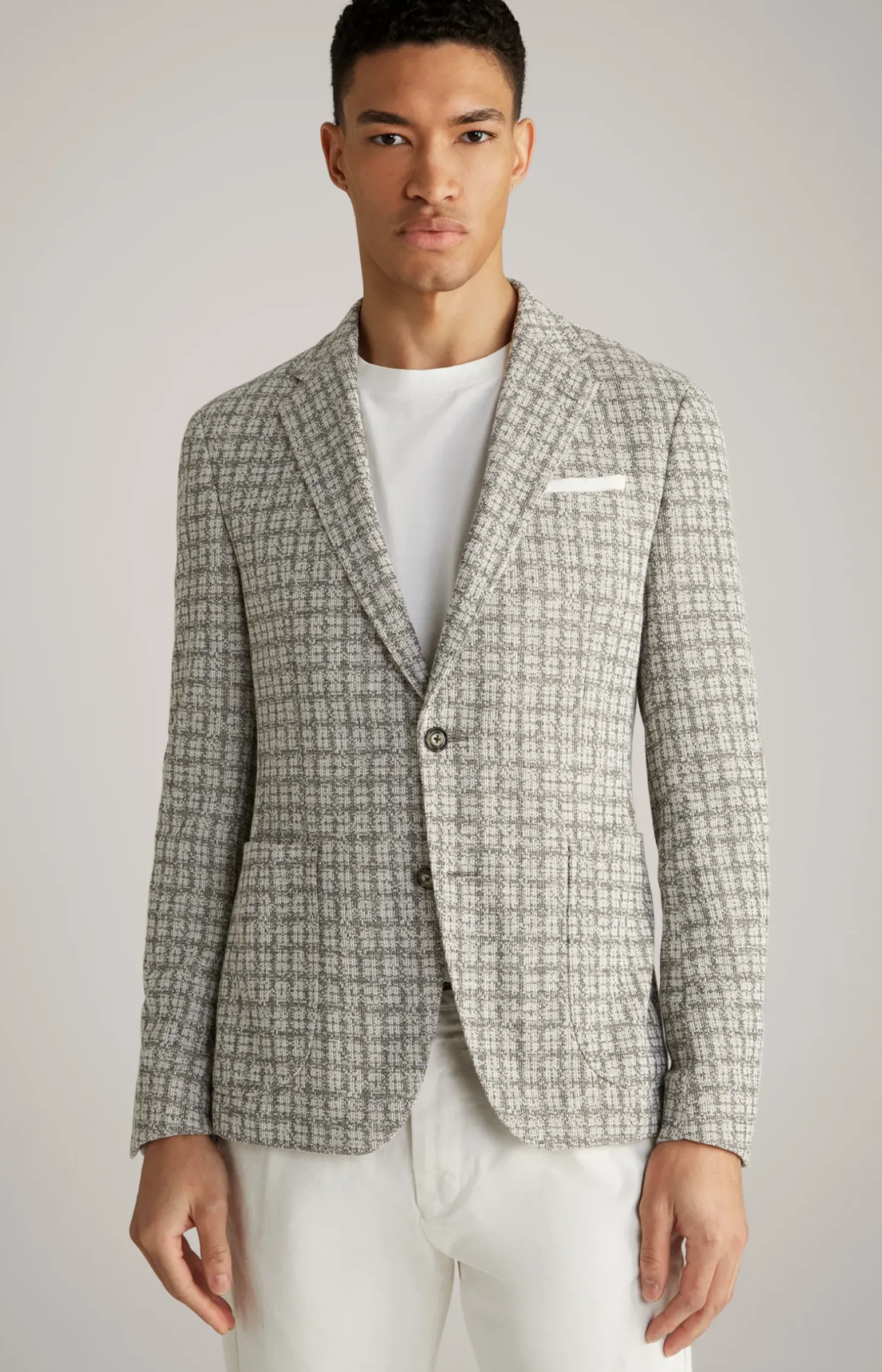 Sakko Hoverest in Weiß/Grau gemustert