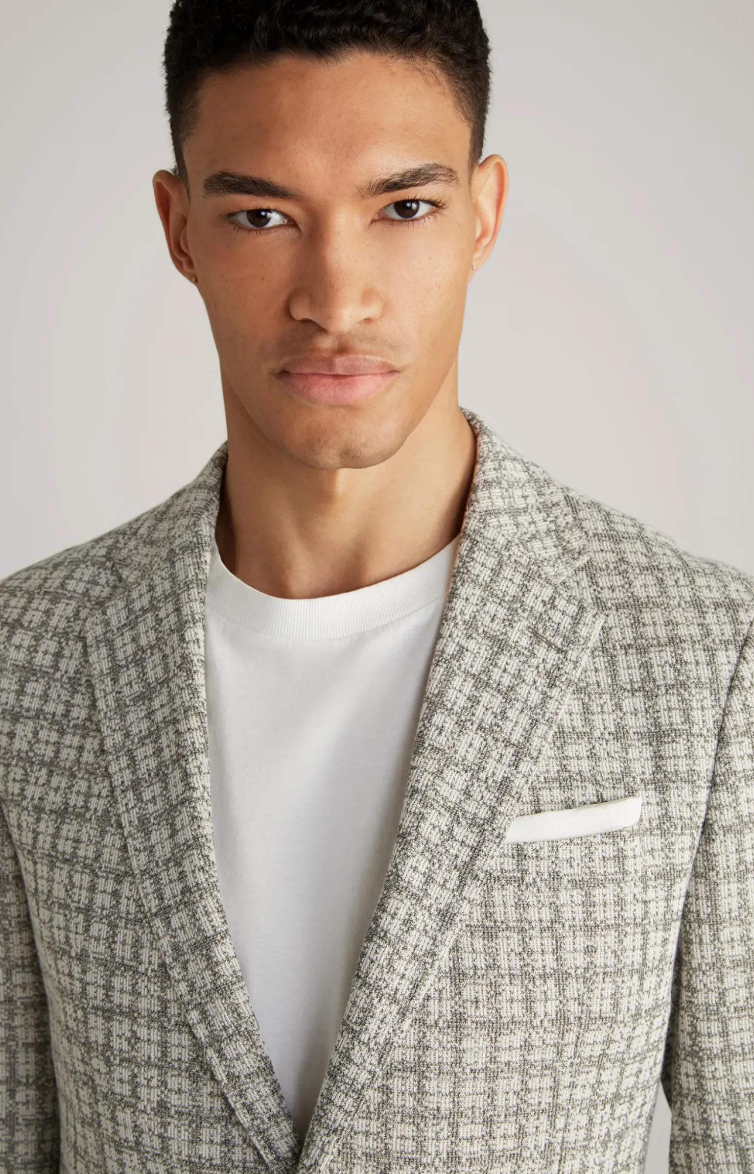 Sakko Hoverest in Weiß/Grau gemustert