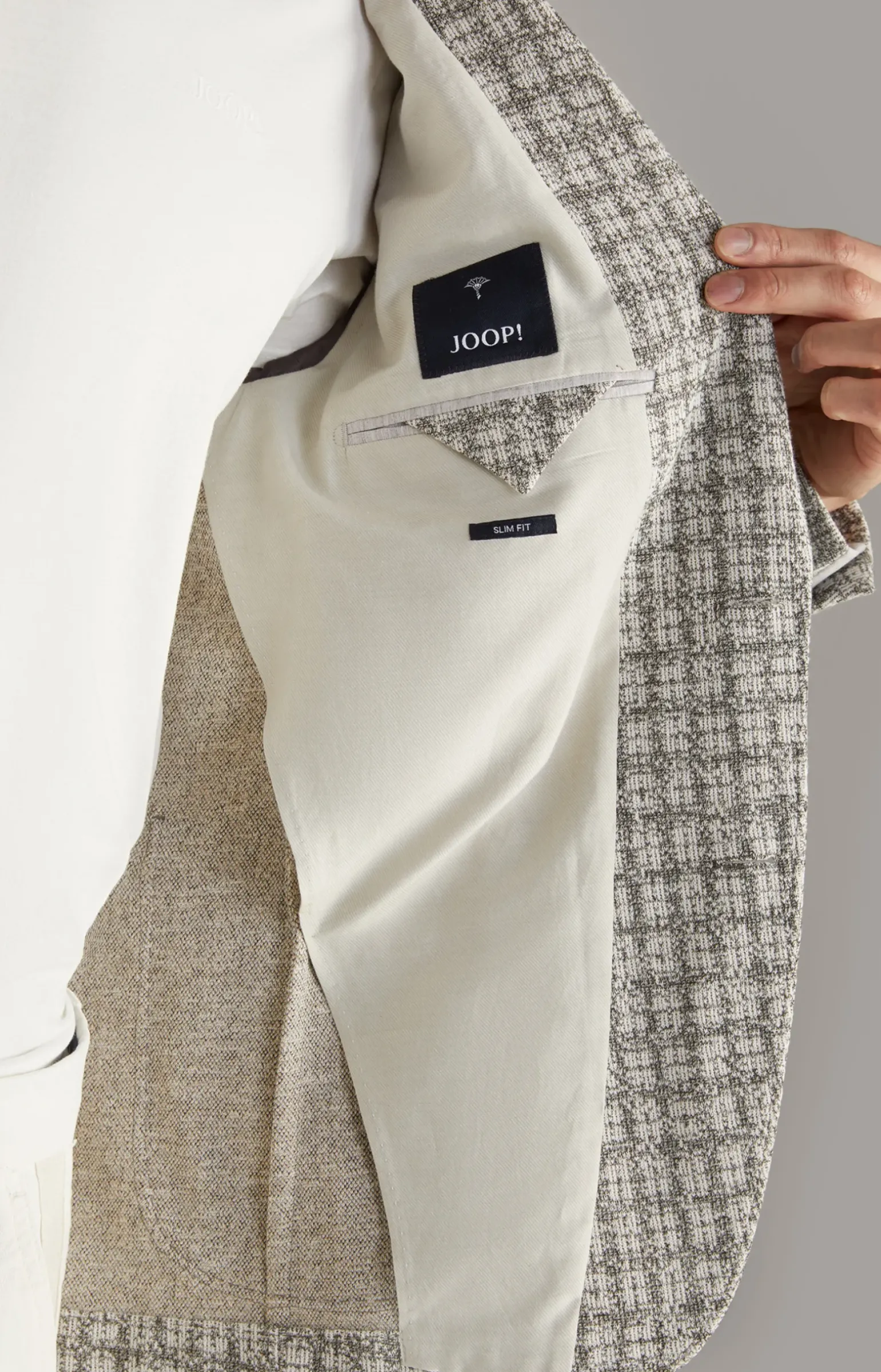 Sakko Hoverest in Weiß/Grau gemustert