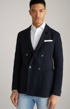 Sakko Lenderson in Navy strukturiert