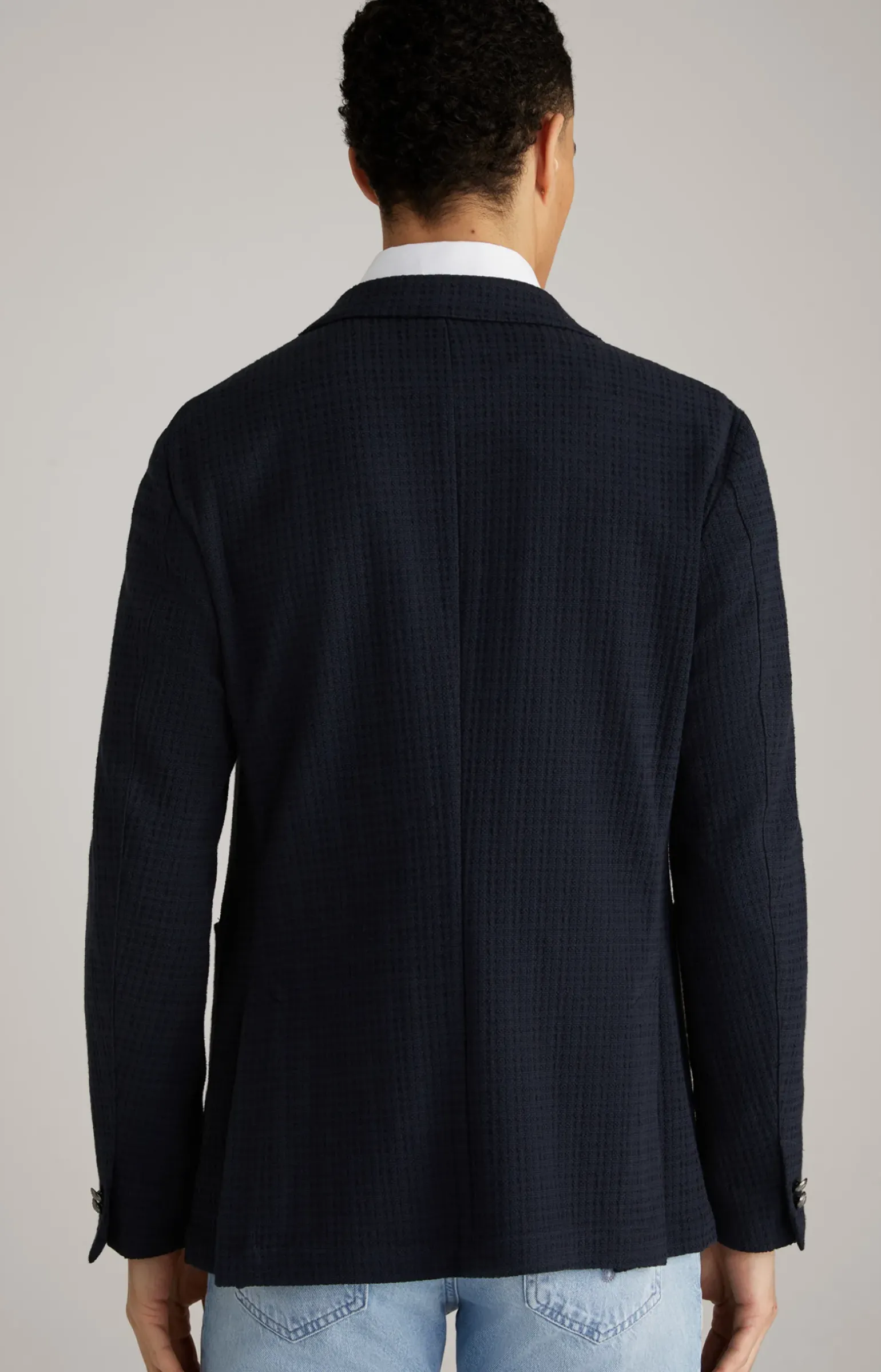 Sakko Lenderson in Navy strukturiert