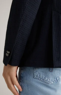 Sakko Lenderson in Navy strukturiert