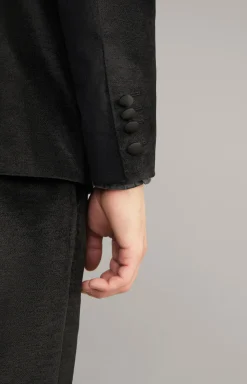 Samt-Baukastensakko Hawker in Schwarz