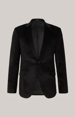Samt-Baukastensakko Hawker in Schwarz
