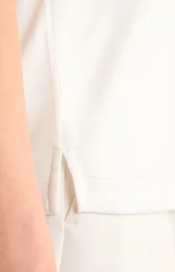 Satin-Blusenshirt in Offwhite