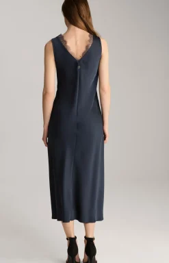 Satinkleid in Navy
