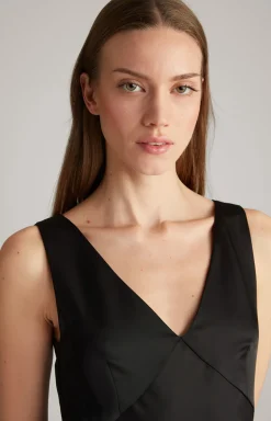 Satinkleid in Schwarz