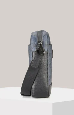 Schultertasche Mazzolino Rafael in Dunkelblau gemustert