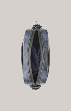Schultertasche Mazzolino Rafael in Dunkelblau gemustert