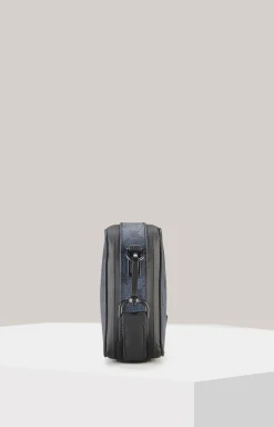 Schultertasche Mazzolino Paolo in Dunkelblau gemustert