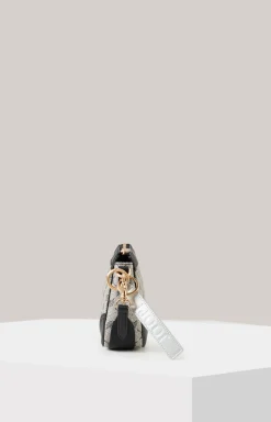 Schultertasche Mazzolino Edition Jasmina in Schwarz/Offwhite