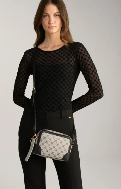 Schultertasche Mazzolino Edition Cloe in Schwarz/Offwhite