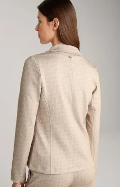 Scuba-Blazer in Beige gemustert