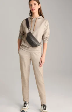 Scuba-Hoodie in Beige gemustert