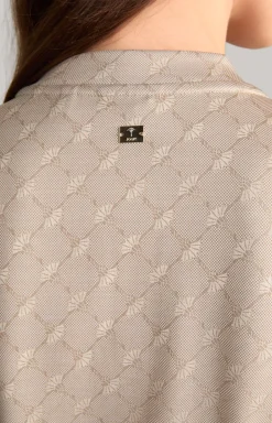 Scuba-Kleid in Beige gemustert