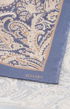 Seiden-Einstecktuch in Blau gemustert