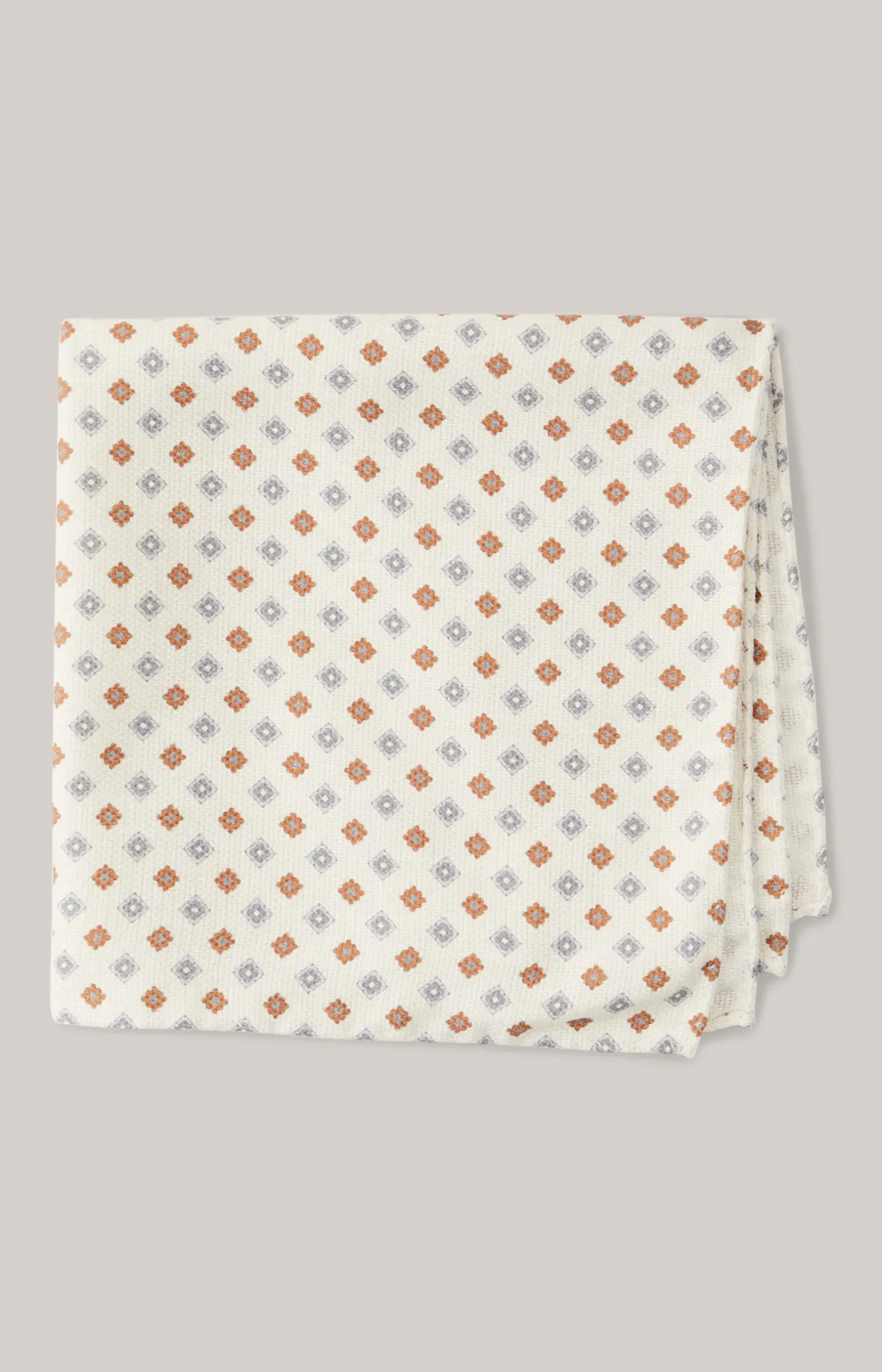 Seiden-Einstecktuch in Offwhite/Blau