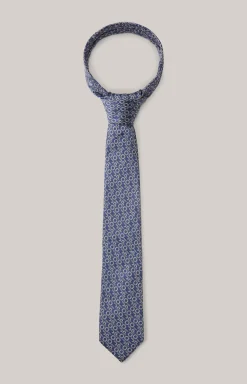 Seidenkrawatte in Blau gemustert