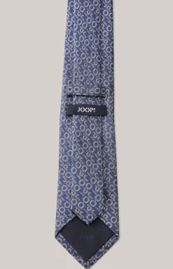 Seidenkrawatte in Blau gemustert