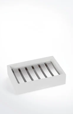 Seifenschale Bathline, Weiß/Silber