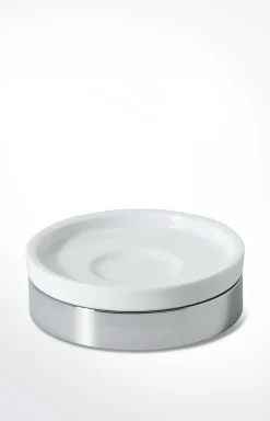 Seifenschale Chromeline, Silber/Weiß