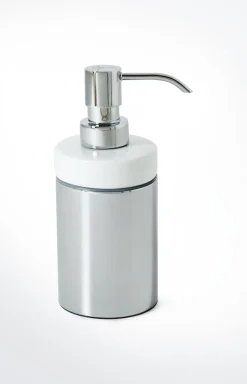 Seifenspender Chromeline, Silber/Weiß