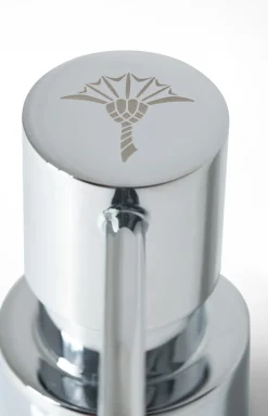 Seifenspender Chromeline, Silber/Weiß