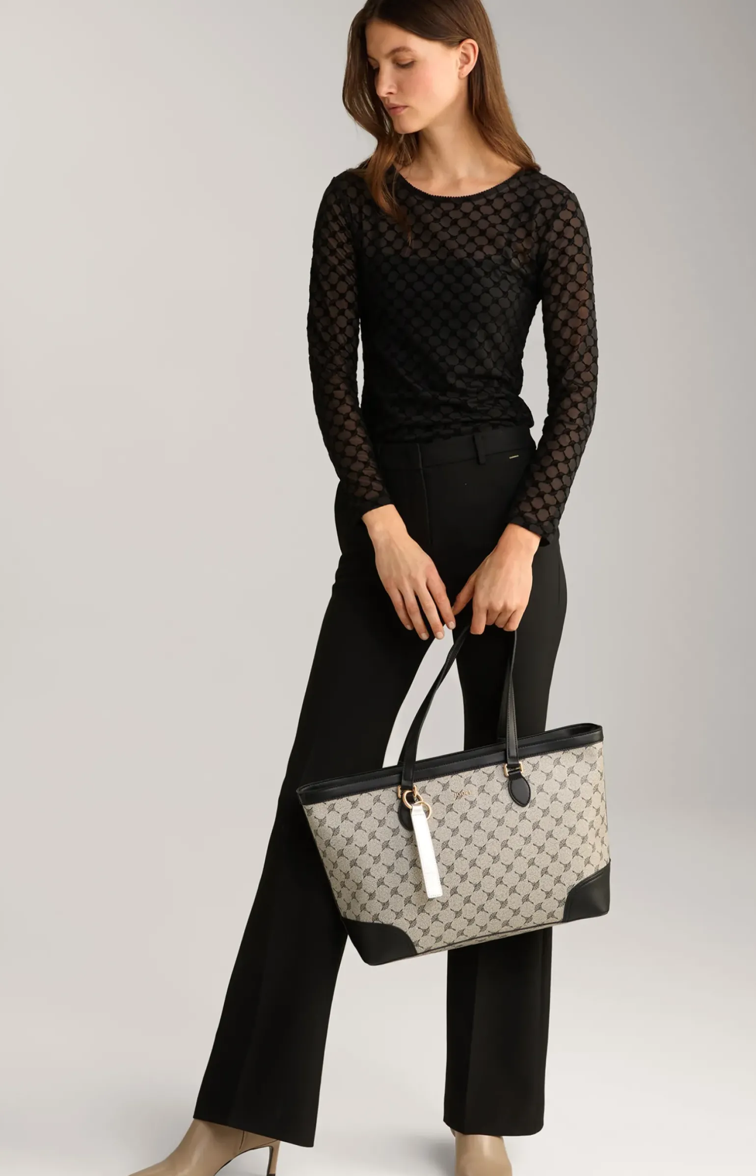 Shopper Mazzolino Edition Mariella in Schwarz/Offwhite