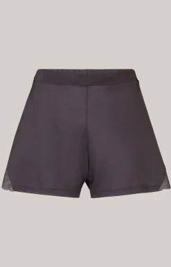 Shorts mit Spitze in Anthrazit