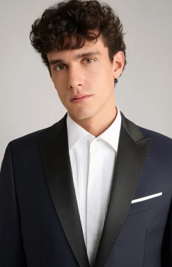 Smoking-Baukastensakko Horace in Dunkelblau gemustert