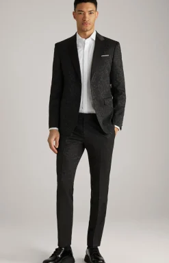 Smoking-Baukastensakko Horace in Schwarz strukturiert