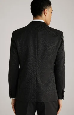 Smoking-Baukastensakko Horace in Schwarz strukturiert