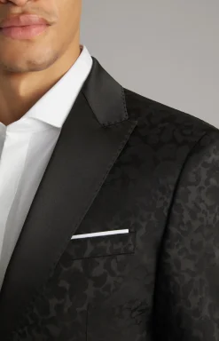 Smoking-Baukastensakko Horace in Schwarz strukturiert