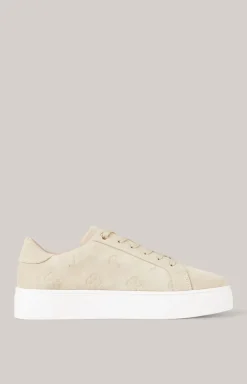 Sneaker Velluto Stampa New Daphne in Beige