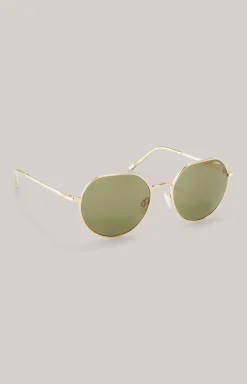 Sonnenbrille in Gold/Grün