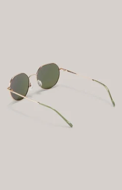 Sonnenbrille in Gold/Grün