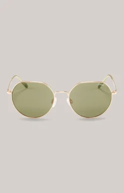 Sonnenbrille in Gold/Grün