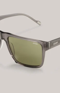 Sonnenbrille in Grau/Grün